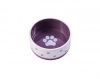 КерамикАрт Миска керамическая нескользящая для собак белая с фиолетовым, 360мл.