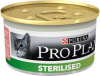 Purina Pro Plan 85гр. Sterilised корм для стерилизованных кошек паштет, лосось, тунец