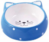 Mr.Kranch Миска керамическая для кошек, мордочка кошки, голубая, 250мл.