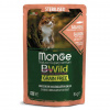 Monge Cat 85гр. BWild GRAIN FREE корм беззерновой для стерилизованных кошек, лосось с креветками и овощами
