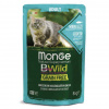 Monge Cat 85гр. BWild GRAIN FREE корм беззерновой для взрослых кошек, треска с креветками и овощами