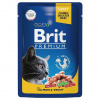 Brit Premium 85гр. Adult корм для взрослых кошек, лосось и форель в соусе