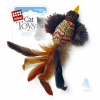 GiGwi Птичка с перьями, ткань, куриное перо