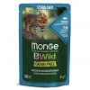 Monge Cat 85гр. BWild GRAIN FREE корм беззерновой для стерилизованных кошек, тунец с креветками и овощами