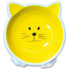 Mr.Kranch Миска керамическая для кошек, мордочка кошки на ножках, желтая, 100мл.