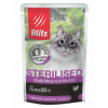 Blitz Sensitive Sterilised Turkey & Cranberries 85гр. корм для кастрированных или стерилизованных кошек и котов индейка с клюквой, кусочки в соусе