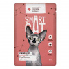 SMART CAT 85гр. влажный корм для взрослых кошек и котят, кусочки телятины в нежном соусе