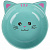 КерамикАрт Миска керамическая для кошек, мордочка кошки, голубая, 240мл.