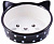 Mr.Kranch Миска керамическая для кошек, мордочка кошки, черная в горошек, 250мл.