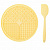 Mr.Kranch Лизательный коврик для медленного поедания силиконовый с лопаткой, желтый, d20см.