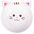 КерамикАрт Миска керамическая для кошек, мордочка кошки, белая, 240мл.